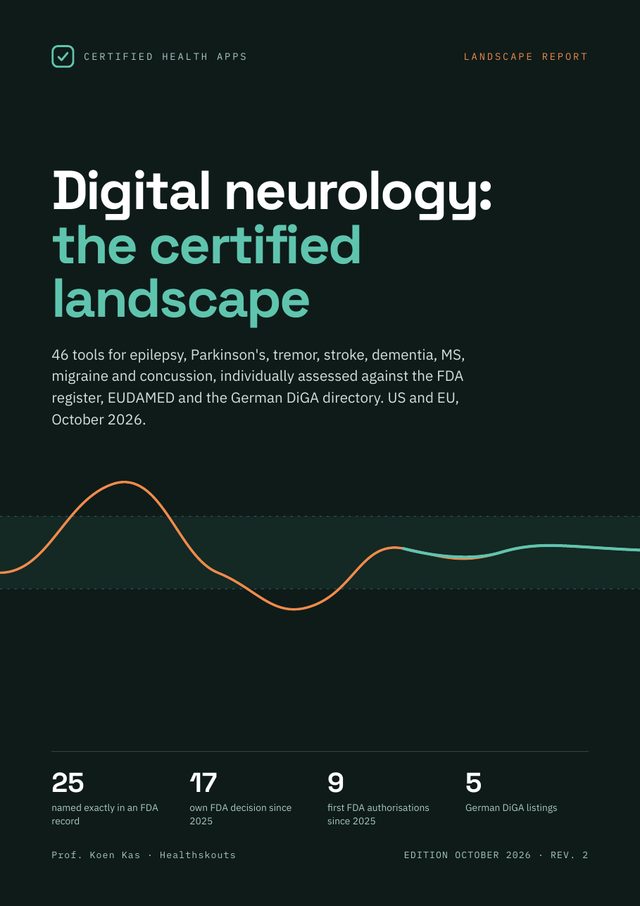 Cover of the report Digital neurology: the certified landscape 2026
