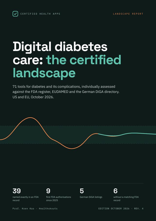 Cover of the report Digital diabetes care: the certified landscape 2026